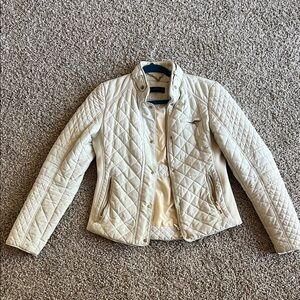 Zara Cream Quilted Puffer Jacket